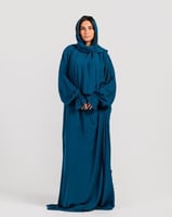 شرشف صلاة تركوازي غامق- لف بربطة جانبية