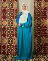 شرشف صلاة تركوازي فاتح - بسحاب وأكمام مطاطية