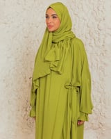 شرشف صلاة أخضر ليموني - لف بربطة جانبية