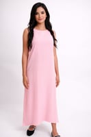 فستان وردي - كتان