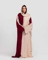 شرشف صلاة بلونين البيج والماروني -سحاب