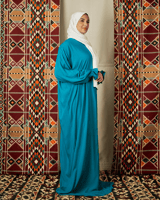 شرشف صلاة تركوازي فاتح - بسحاب وأكمام مطاطية