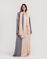 شرشف صلاة بلونين البيج و الرمادي -سحاب