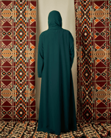 عباية خضراء كريب بقصة كلوش