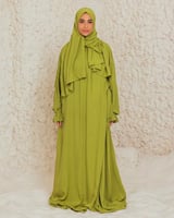 شرشف صلاة أخضر ليموني - لف بربطة جانبية