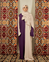 شرشف صلاة بلونين البيج والبنفسجي الغامق - سحاب