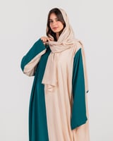 شرشف صلاة بلونين البيج و التركوازي الفاتح -سحاب