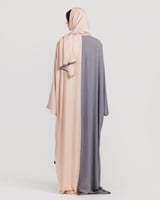 شرشف صلاة بلونين البيج و الرمادي -سحاب