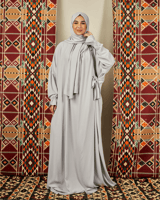 شرشف صلاة رمادي فاتح - لف بربطة جانبية