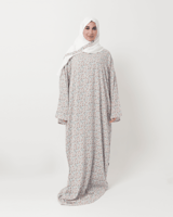 شرشف صلاة أبيض مشجر -سحاب