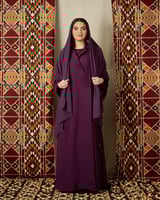 عباية بنفسجية كريب رسمية بقصة مميزة