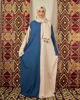 شرشف صلاة بلونين البيج والتركوازي الغامق -سحاب