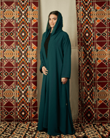 عباية خضراء كريب بقصة كلوش