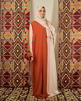 شرشف صلاة بلونين البيج و البرتقالي -سحاب