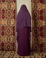 عباية بنفسجية كريب رسمية بقصة مميزة