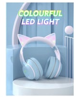 سماعات أذن على شكل قطة سماعات رأس أذن لا سلكية بتق...