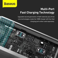 شاحن Baseus GaN2 Pro سريع بقوة 100 واط مع 4 منافذ...