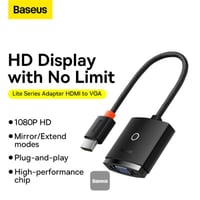 محول Baseus لايت سيريز من HDMI إلى VGA - أسود