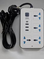 توصيلة كهرباء KG بـ 4 منافذ و3 USB – شاحن متعدد ال...