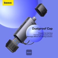 قارئ بطاقات Baseus ثنائي المنافذ USB-A و Type-C لب...