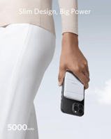 شاحن مغناطيسي لاسلكي ومحمول وقابل للطي ببطارية شحن...