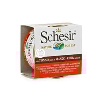 معلبات شيزر للقطط – تونا مع اللحم البقري والأرز 85...