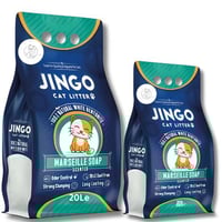 رمل قطط جينغو عالي التكتل برائحة الصابون – متعدد ا...