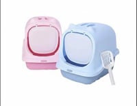 ليتر بوكس مغلق مع مجرفة للقطط الوان متعددة