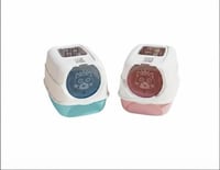 ليتر بوكس بلاستيك للقطط مع رسمة قط على الباب