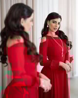 فستان سهرة احمر