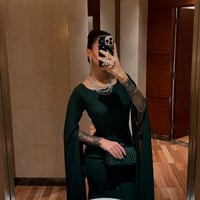 فستان الخامه كريب استرتش خامه اصليه +سحاب اصلي +كم...