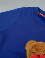 طقم اطفال من قطعتين سويت شيرت وبنطال رياضي - ازرق...