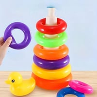 لعبة برج حلقات البط الملونة 9 قطع