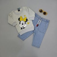 ملابس أطفال ميني ماوس – بلوزة قطن وبنطال جينز
