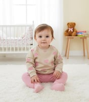 بلوزة أطفال قطنية بطبعة قلوب – قطع علوية مريحة