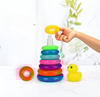 لعبة برج حلقات البط الملونة 9 قطع