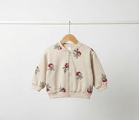 جاكيت اطفال بناتي بسحاب بطبعة كرز