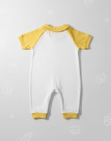 بربتوز أطفال رومبر ابيض واصفر مع رسمة زرافة