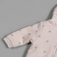 رومبر مواليد بسحاب أمامي وغطاء رأس - وردي