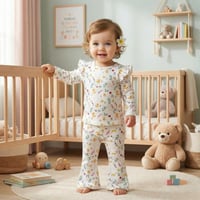 قطعتين ملابس أطفال بناتي قطني مريح