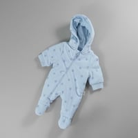 افرول اطفال رومبر قطن بغطاء رأس - ازرق