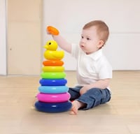 لعبة برج حلقات البط الملونة 9 قطع