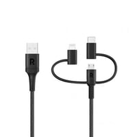 راف باور - كيبل قماش يو اس بي 3 في 1 بطول 1.2 متر...