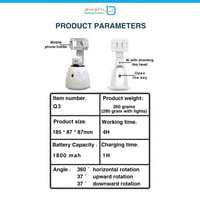 MTEK - حامل تتبع ذكي للجوال بدوران 360 درجه - أبيض