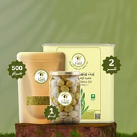 بكج 2 لتر زيت زيتون الجوف عصرة الموسم 2025+كيلو مخ...