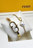 ساعة +سوار فندي نسائي كامل الملحقات كرت الماركة وك...