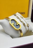 ساعة +سوار فندي نسائي كامل الملحقات كرت الماركة وك...