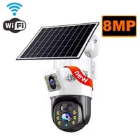 كاميرا مراقبة شمسية خارجية مزدوجة العدسة ، بطاقة S...