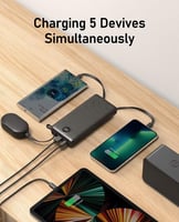 باور بانك مع كيبلات مدمجة، شاحن جوال بسعة كبيرة 20...