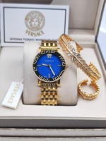 ساعة فرزاتشي نسائي بطارية مع خاتم واسوار وكامل الم...